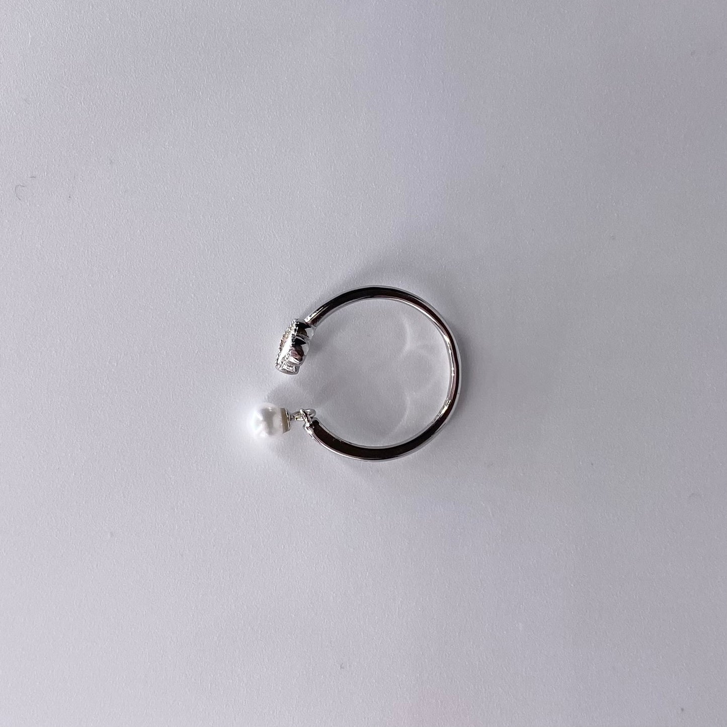 Inel perla si trifoi sidef