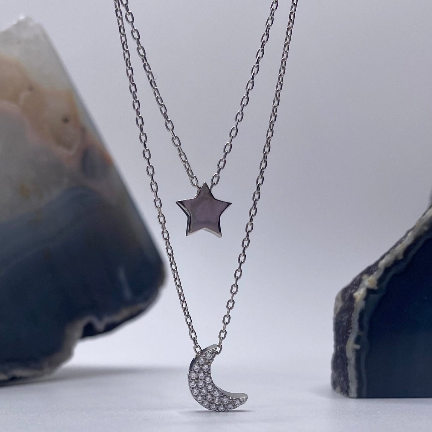 Colier dublu semiluna si stea