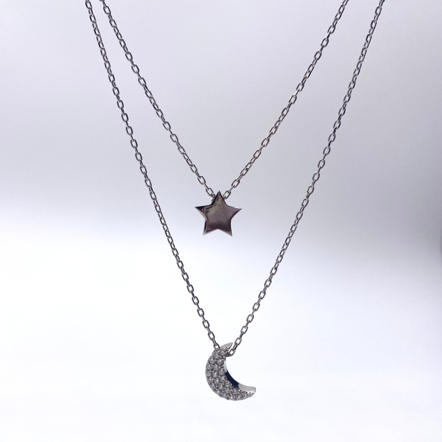Colier dublu semiluna si stea