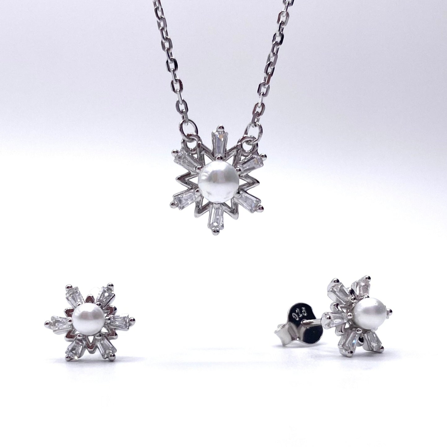 Set din argint fulg de nea