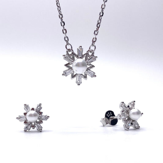 Set din argint fulg de nea